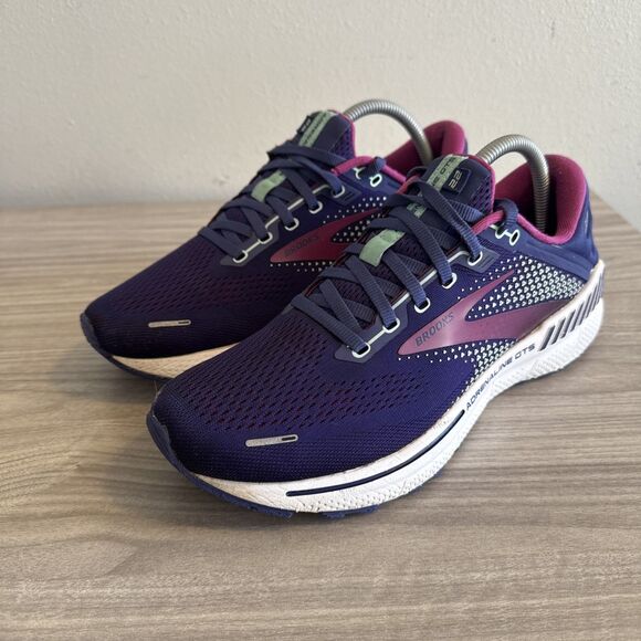Brooks Adrenaline GTS 22 Running Shoes Sneakers Purple - Womens Size 10 B - Picture 2 of 11